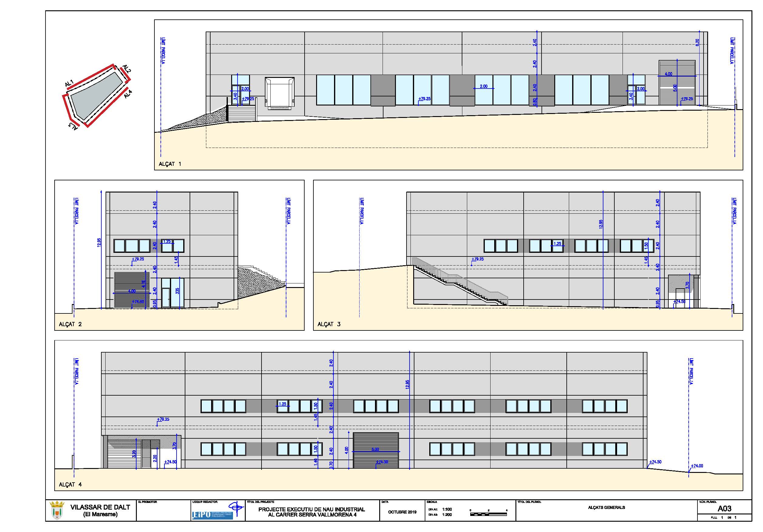 Proyecto ejecutivo de una nave industrial en la calle Serra Vallmorena 4