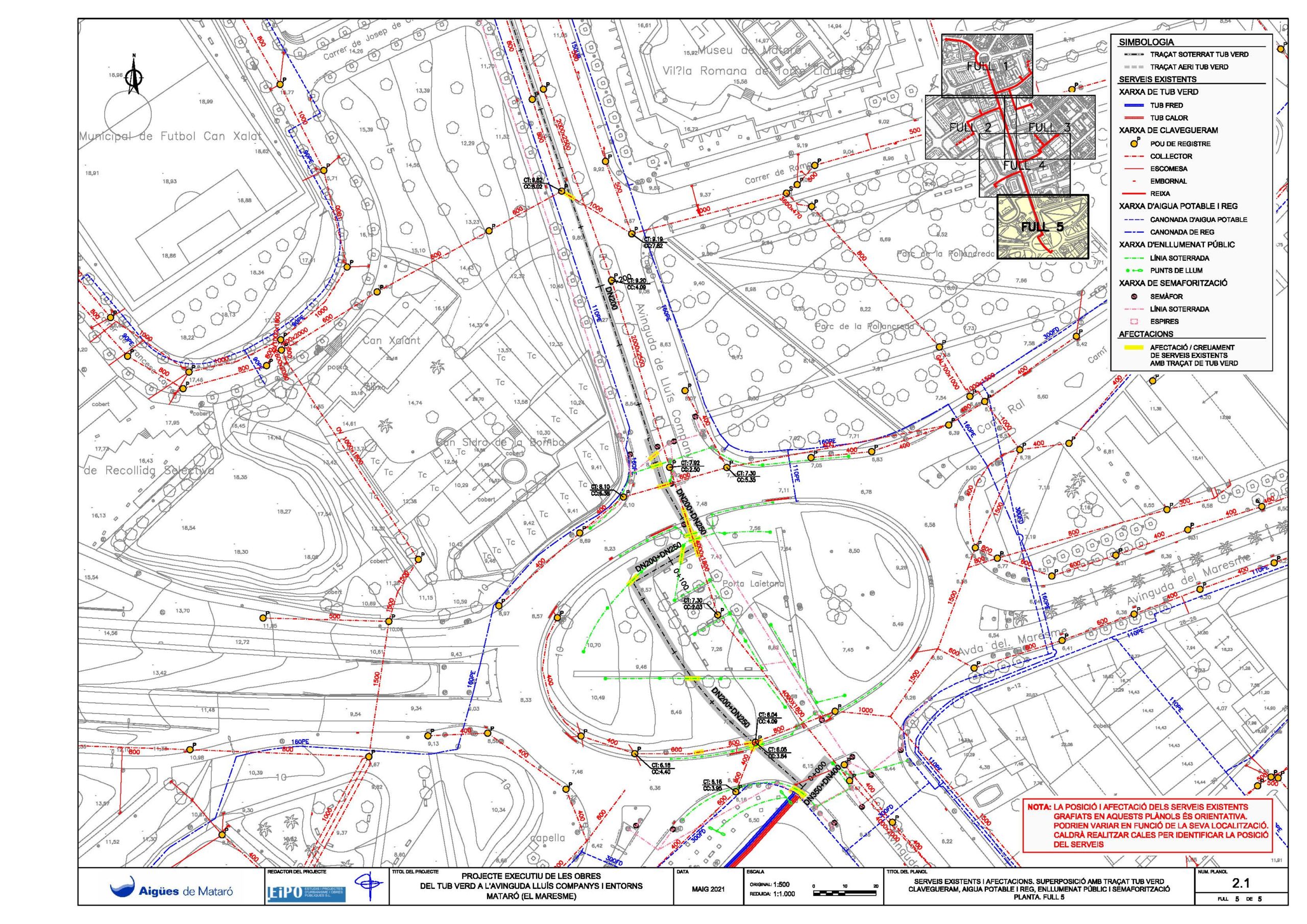 Proyecto ejecutivo de las obras del tubo verde