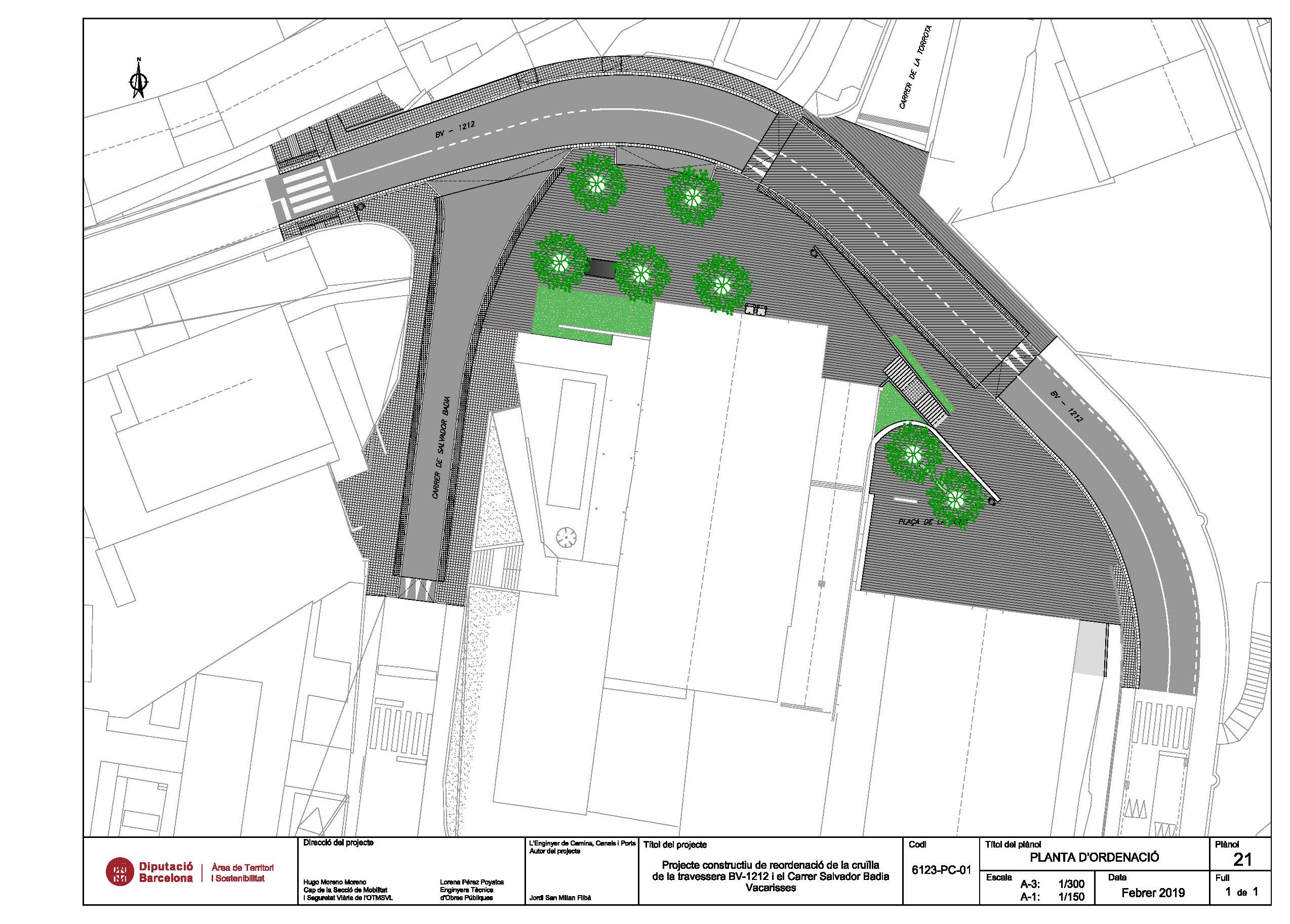 Proyecto constructivo de reordenación del cruce BV-1212 y la calle Salvador Badia