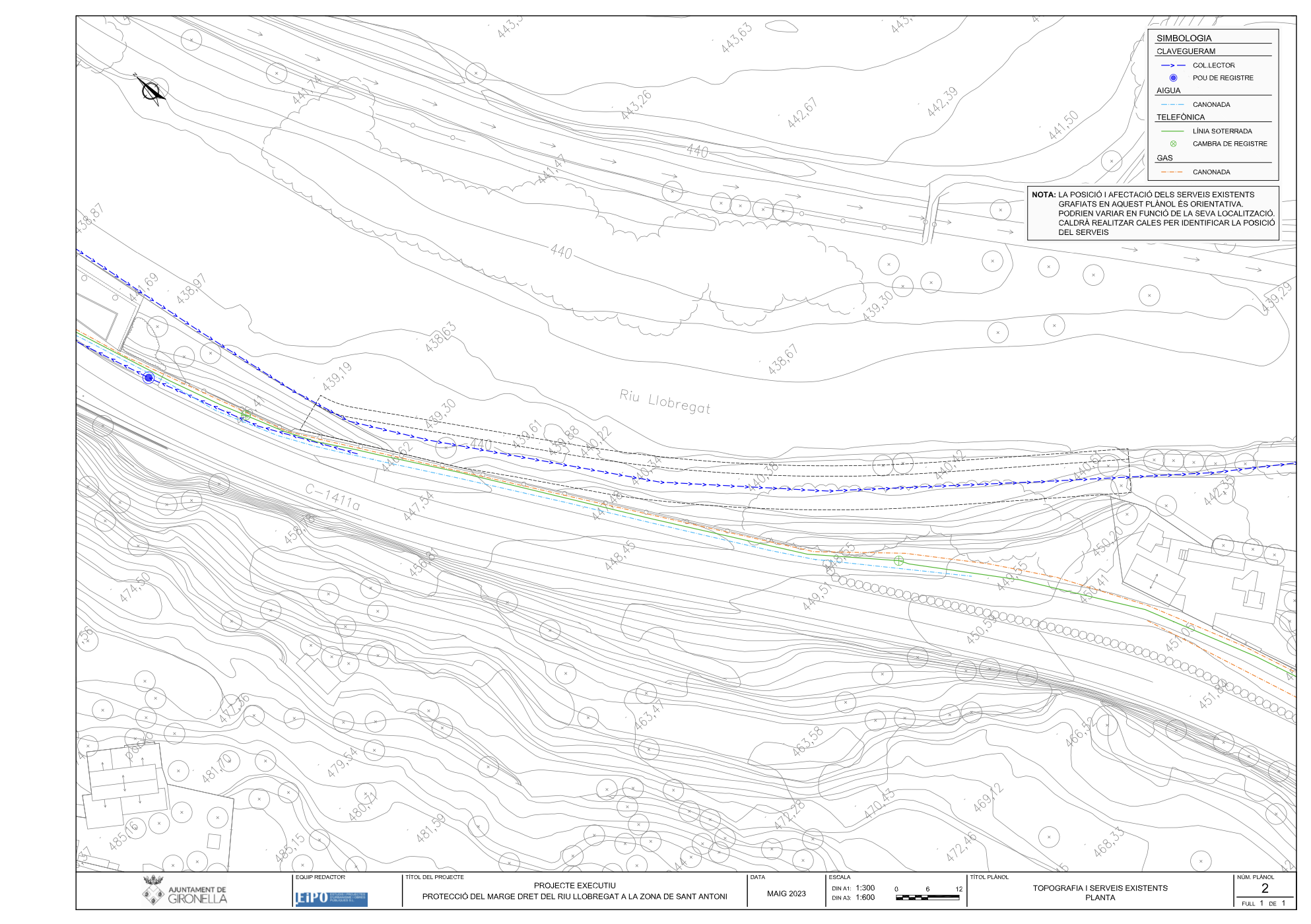 Proyecto ejecutivo protección del margen del rio Llobregat