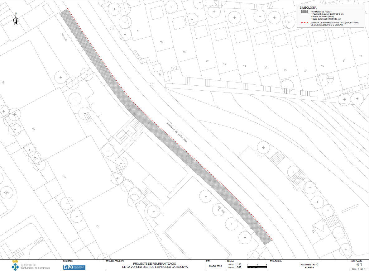 Proyecto de reurbanización de la acera oeste de la avenida Catalunya